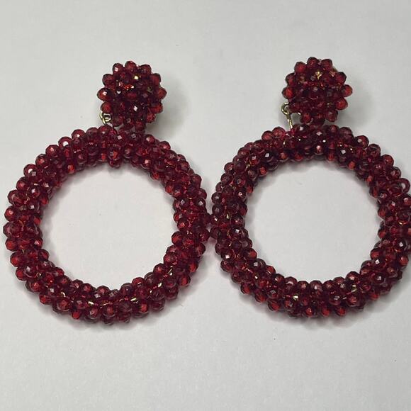 Sugarfix by Baublebar red pierced earrings post style micro beaded bling - Picture 8 of 9